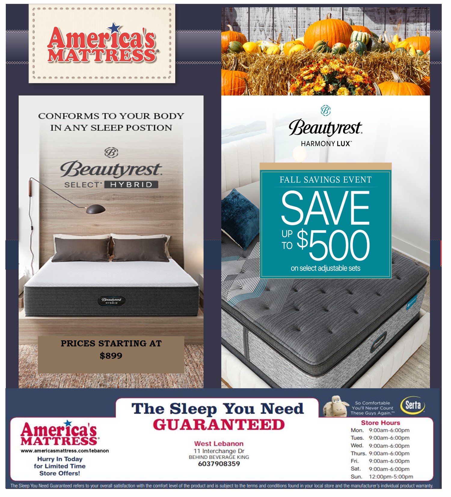 West Lebanon NH mattresses America's Mattress Specials Mattresses